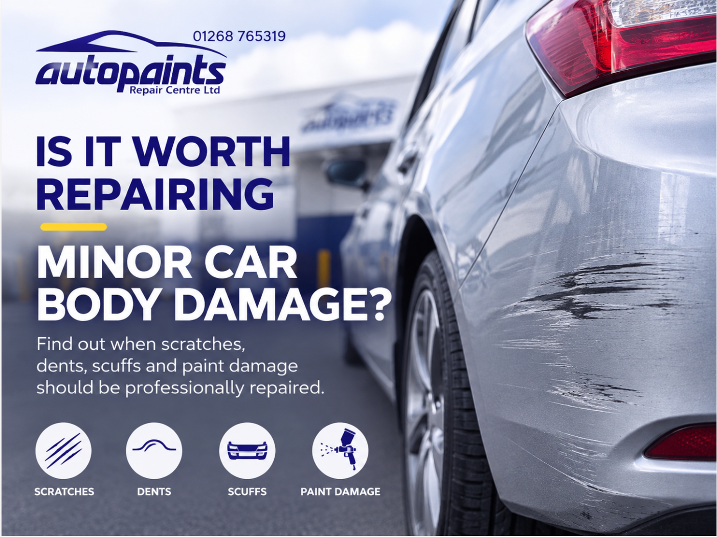 Autopaints Blog Thumbnail - minor dent on a silver car